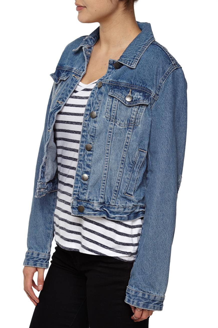 DNMJCKT ID 005 – Women – 100% Cotton Distressed Denim Washed Jacket ...